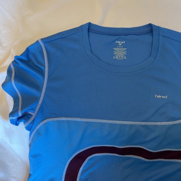 Hind running shirt - medium-blue & red polyester short sleeve, cycling,‎ running - Picture 1 of 6